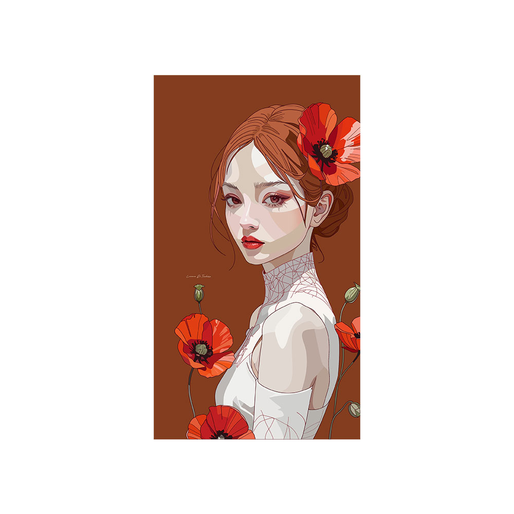 Woman whit poppies02